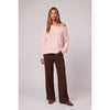 Stripe Brushed Boatneck Sweater