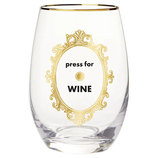 Gold Foil Stemless Wine Glass