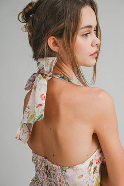 Floral Halter Mini Dress