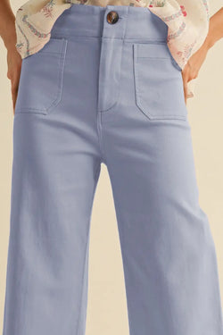 High Waist Cropped Wide Leg Pants