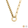 18k Gold Stainless Steel Box Paperclip Charm Holder Necklace