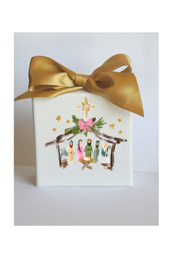 Watercolor Christmas Nativity Canvas Art