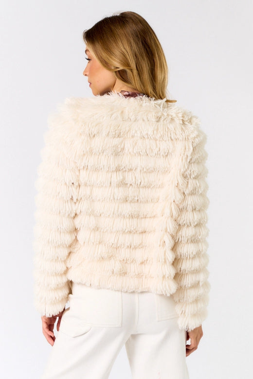 Faux Fur Open Front Jacket