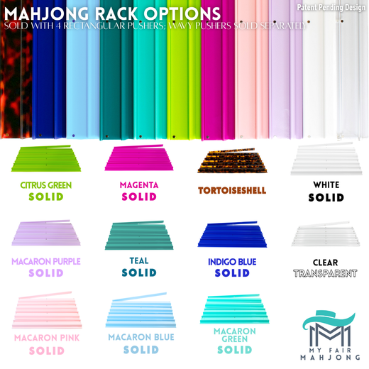 Mahjong Racks, Premium Acrylic  (4 Racks + 4 Pushers)