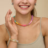 Gradient Color Glass Disc Beaded Necklace
