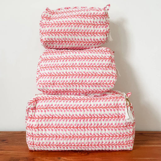 Quilted Block Print Pouch