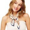 Chain Printed Pleated Silky Scarf