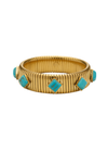 Turquoise Gold Tube Bracelet