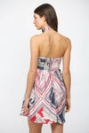 Destination Print Halter Neck Dress
