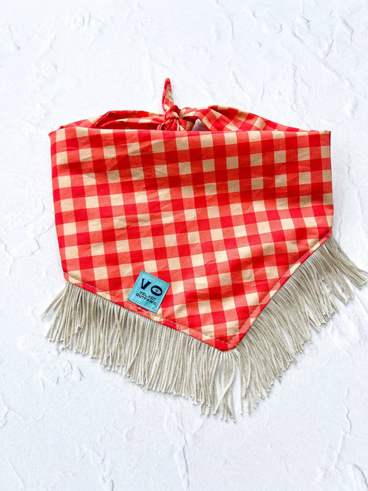Plaid Fringe Dog Bandana