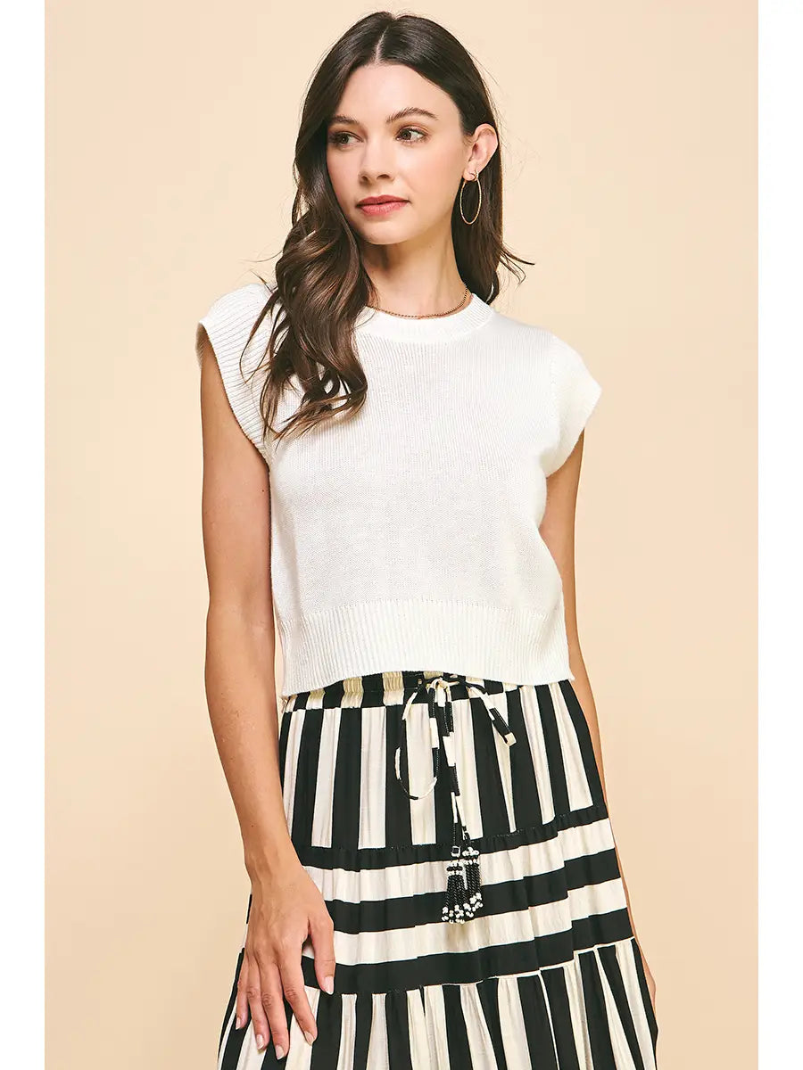 Cap Sleeve Knit Top