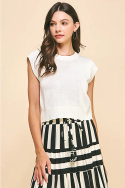 Cap Sleeve Knit Top