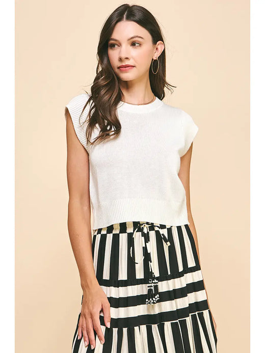 Cap Sleeve Knit Top