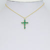 18k GP Stone Cross