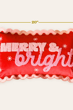 Scalloped Rectangle Throw Pillow-Merry & Bright
