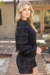 Ruffled Long Sleeve Sweater Top
