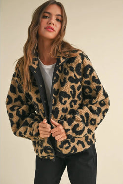 Leopard Sherpa Jacket