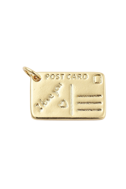 Gold Post Card Charm