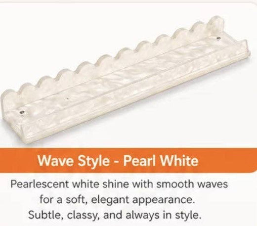 Pearl White Acrylic Mahjong Racks with Scalloped Pushers - 20"