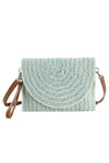 Georgia Striped Straw Crossbody/Clutch