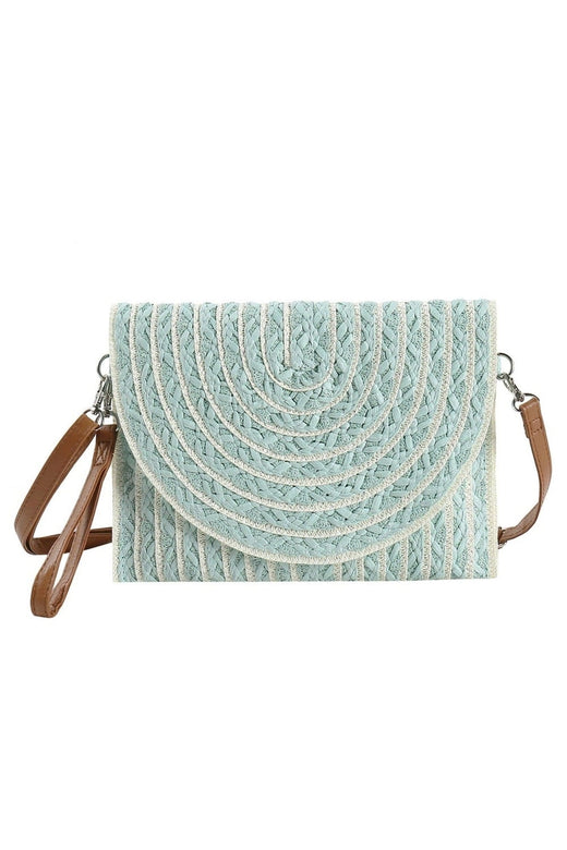 Georgia Striped Straw Crossbody/Clutch