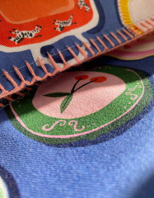 Cotton Tea Towel with Embroidered Detail