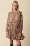 Dani Leopard Long Sleeve Mini Dress