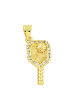 Gold Pickleball Charm