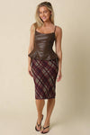 Stacy Faux Leather Peplum Top