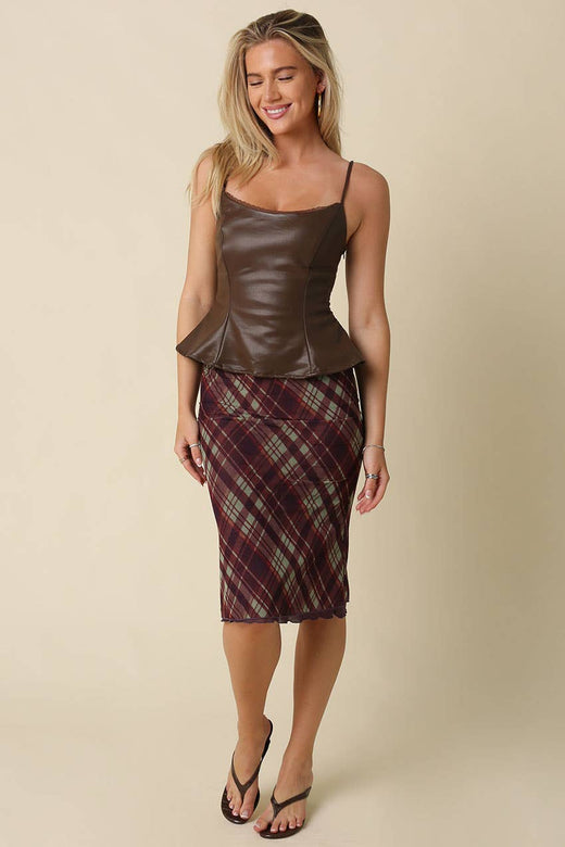 Stacy Faux Leather Peplum Top