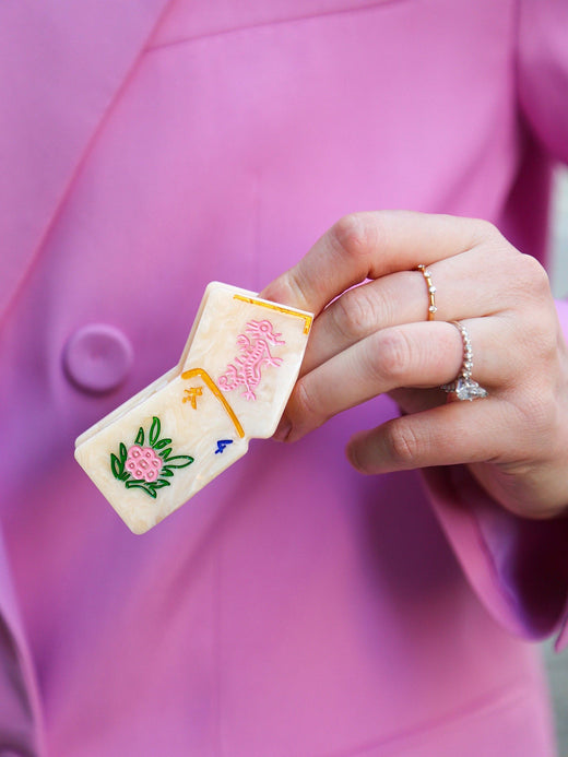 Flower Mahjong Claw Hair Clip