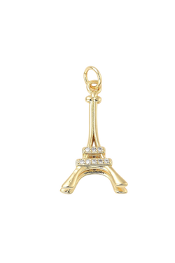 Gold Midnight in Paris with Cubic Zirconia Charm