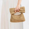 Bow Straw Clutch Handbag