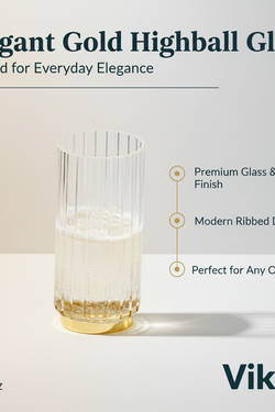Sawyer Elegant Gold Highball Glass, 15.5 Oz