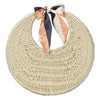 Straw Circle Handbag with Scarf