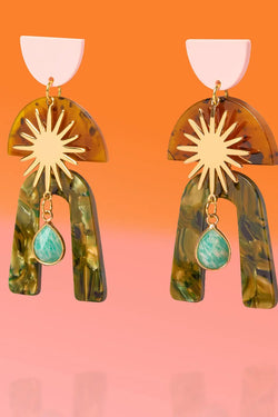 Lieutenant in Glam Mixed Media Earrings Amazonite