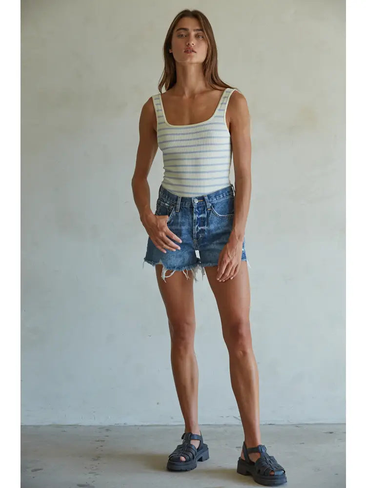 Jade Distressed Denim Shorts