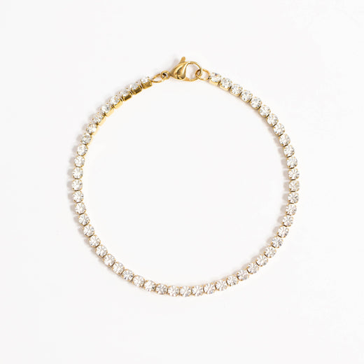 18K Gold PVD CZ Stone Tennis Bracelet