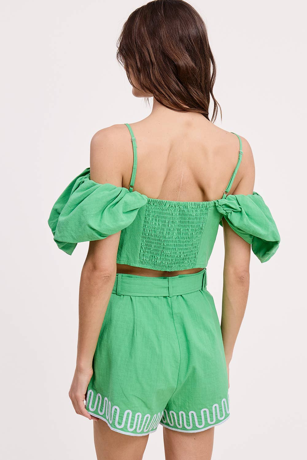 Embroidery Detail Off Shoulder Top