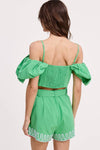 Embroidery Detail Off Shoulder Top