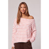 Stripe Brushed Boatneck Sweater