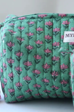 Mynah Quilted Travel/Cosmetic Bag