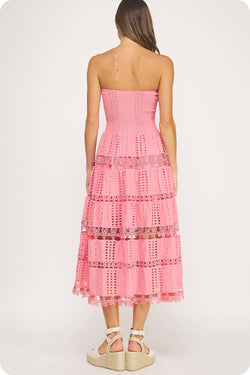 Eyelet Lace Tube Dress