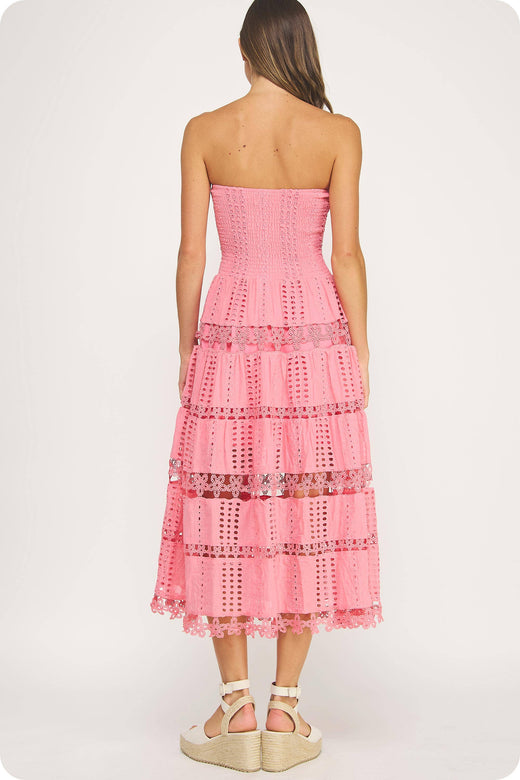 Eyelet Lace Tube Dress