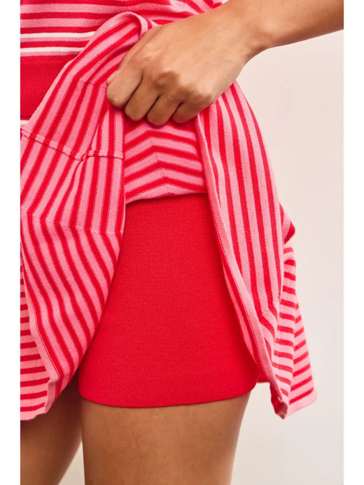 Striped Flare Sweater Skort