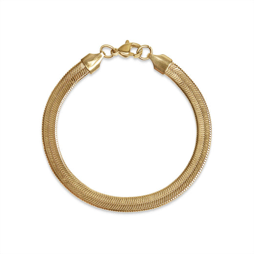 18K GP Herringbone Chain Bracelet