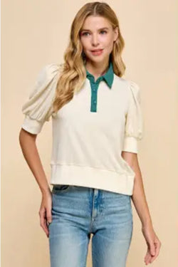 Collared Button Down Top