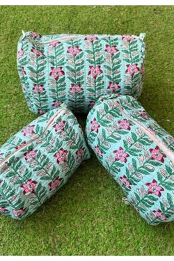 Block Print Quilted Toiletry Bag