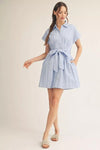 Blue Pintuck Dress