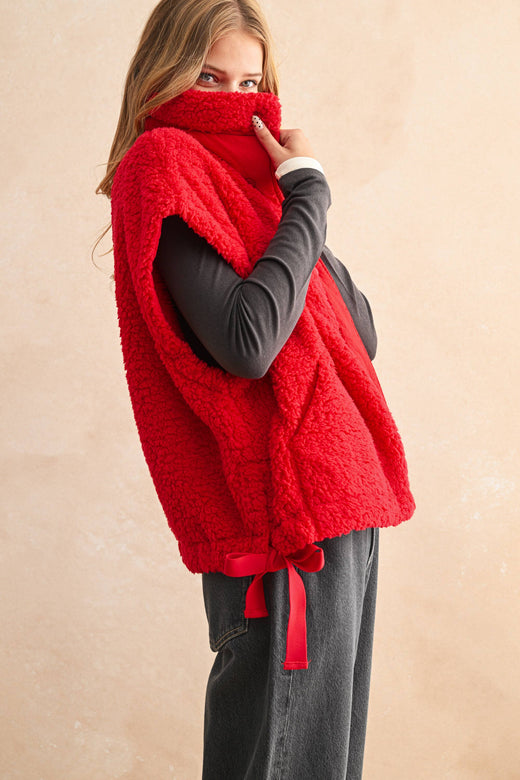 Teddy Fabric Vest Jacket